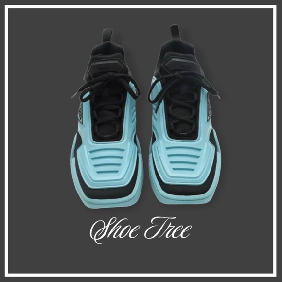 Prada Techno Knit Segment Low Top Women Size 9 Cool Blue - Picture 3 of 7